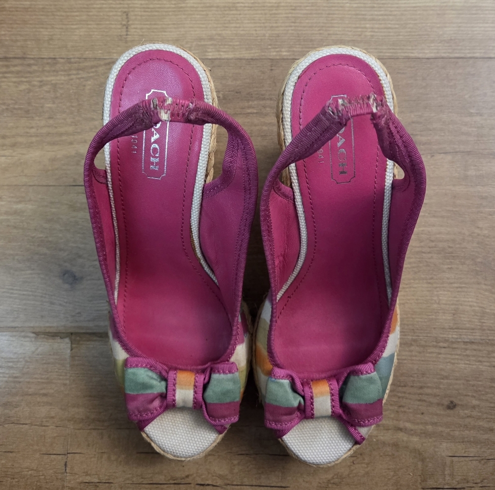 Coach Multicolor 'Grace' Espadrille Platform Wedges - Picture 10 of 12